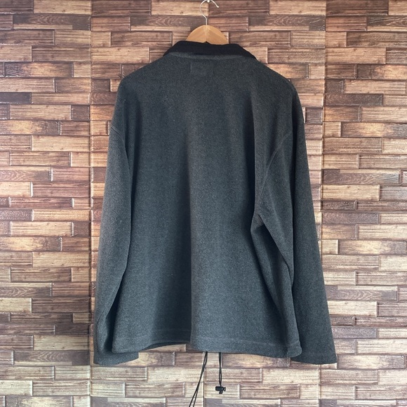 Vintage Large RoundTree & Yorke Gray Fleece Zip Up Sweater - Picture 2 of 7